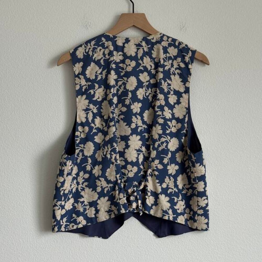 Vintage 90s E.D. Michaels Floral Vest Cottagecore Melanie Drucker Whimsigoth 16 - Picture 3 of 6